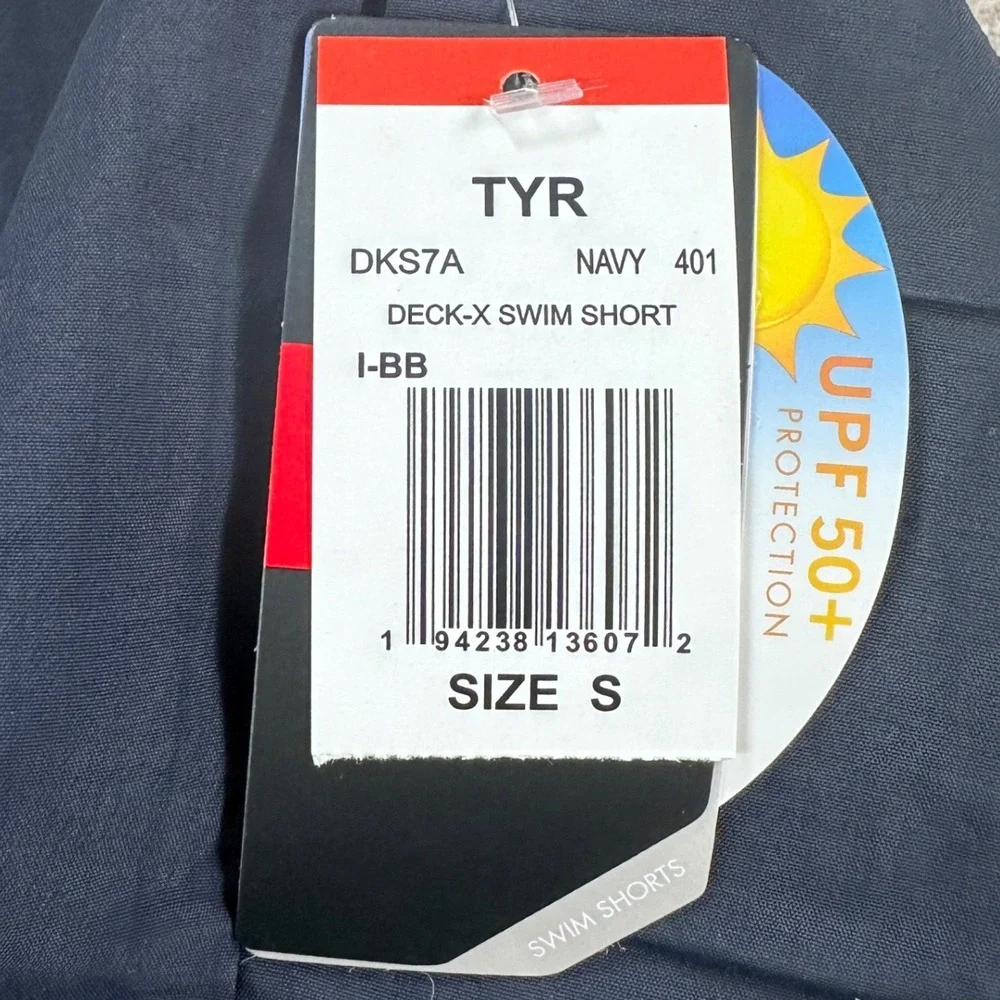 TYR‎ Mens Deck-X Swim Short Navy Blue UPF 50+ Size S